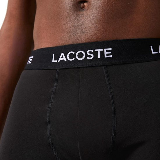 Lacoste Boxershorts Herren Mikrofaser Schwarz 3er-Pack - Größe L