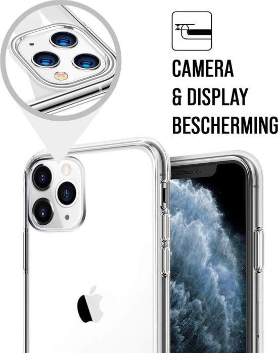Podec Phone Case Transparent Passend für iPhone 11 pro max Case Transparent und Displayschutzfolie Schutzglas