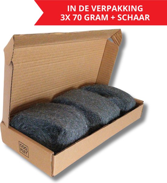Steelwool Premium Mäuse Stahlwolle für Abwehr - 3,5 Meter - 210 Gramm - Inkl. Schere