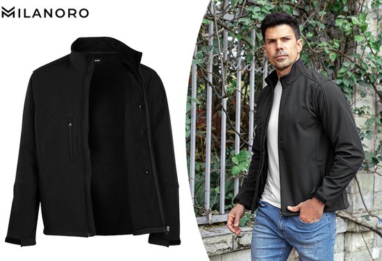 Milanoro - Wind- und wasserdichte Jacke - Jacke mit Kapuze - Hellgrau - L