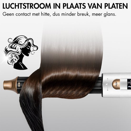 Sansbeauté® 8-in-1-Lockenbürste - Mit Diffusor und Aufbewahrungsbox - Multistyler - Fönbürste für kurzes Haar - Haarstyler - Haartrockner - Wärmebürste - Lockenbürste - Lockenstab - Stylingbürste - Drehkabel