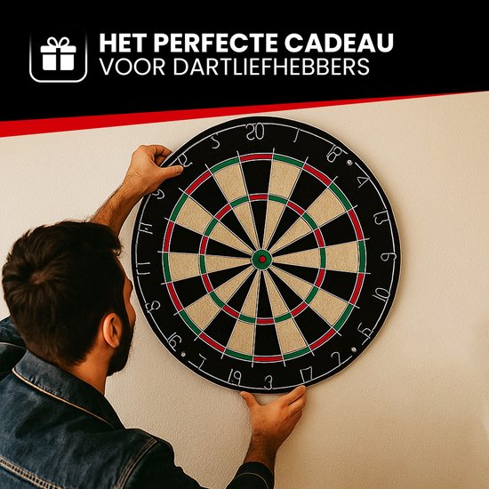 Fitby Dartboard - Dartboard Set - Darts - Dartscheibe - Darts - Inklusive Zubehör - Sisal - Flights Darts - Shafts Darts - Professional