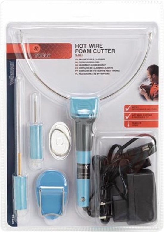 Velleman 3-in-1 Styroporschneider, inkl. 3 Aufsätze und Netzadapter, 8 W