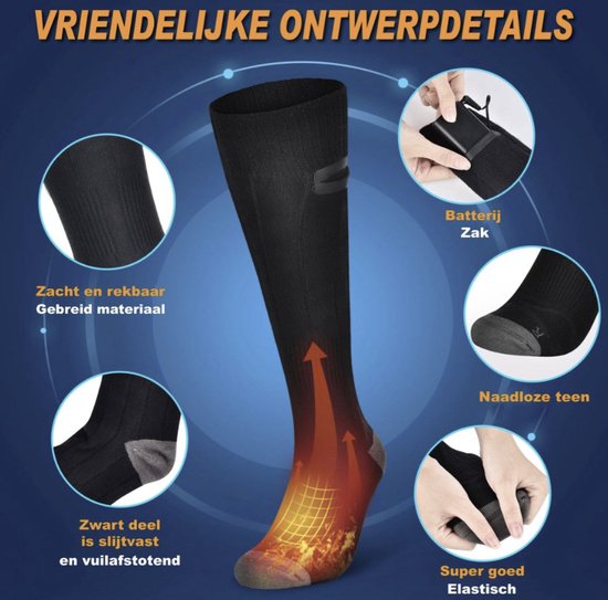Beheizte Socken – Elektrische Socken – Socken – Elektrisch beheizte Socken – Größe 36–41