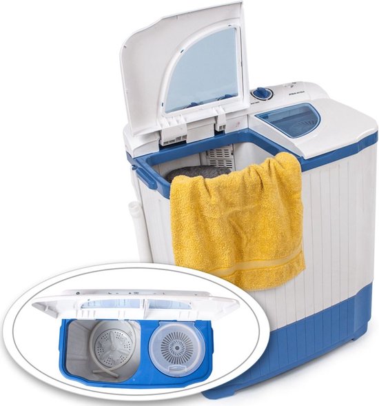Tectake - Waschmaschine-Trockner-Kombination - Freistehend - Blau/Weiß