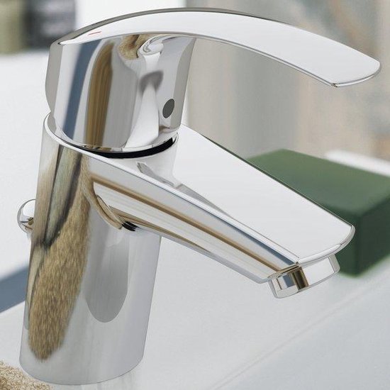 GROHE Eurosmart New Waschtischarmatur – Niedriger Auslauf – Mit Stoppkette – Chrom