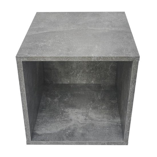 LP-Schallplattenschrank Cube - Plattenschrank - multifunktionales Aufbewahrungssystem - graue Betonoptik