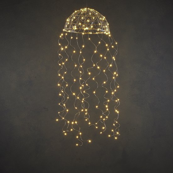 Luca Lighting Kronleuchter Qualle mit warmweißer LED-Beleuchtung - L100 x Ø27 cm - Silber