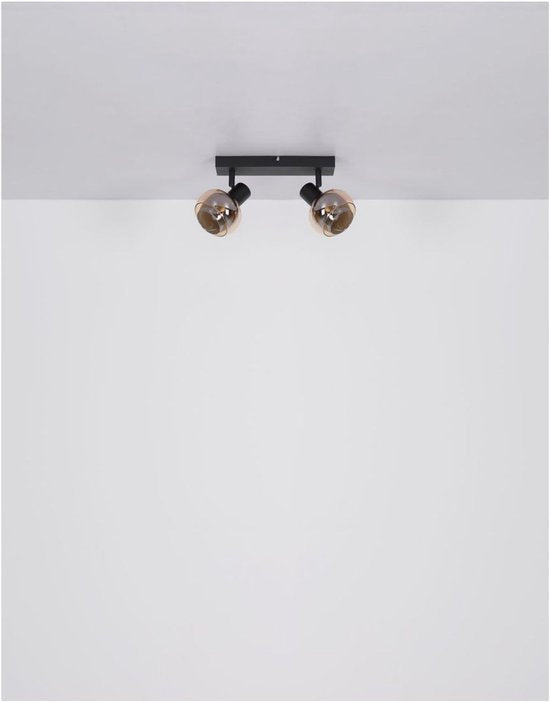 Stehleuchte TOKKI Glas 154.0cm Matt schwarz | geräuchert E14 3-Licht