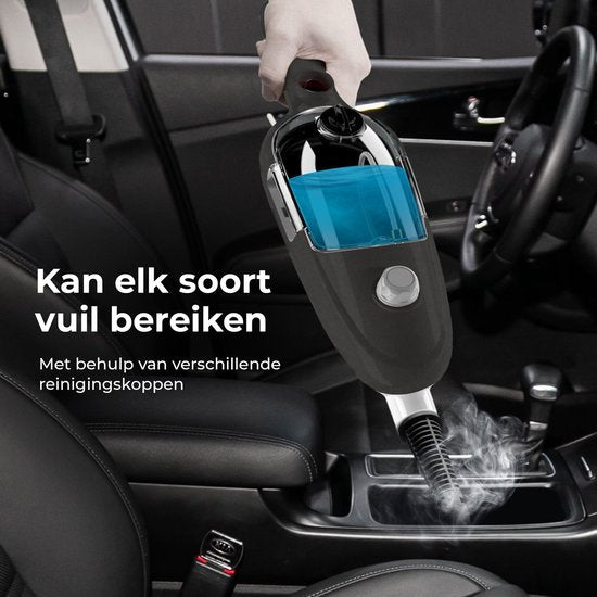 Dampfreiniger 2 in 1 - Handdampfer - Fleckenreiniger - Mit 8 Aufsätzen und 2 Mikrofasertüchern - Sofa-, Boden-, Bad- und Teppichreinigung - Schwarz