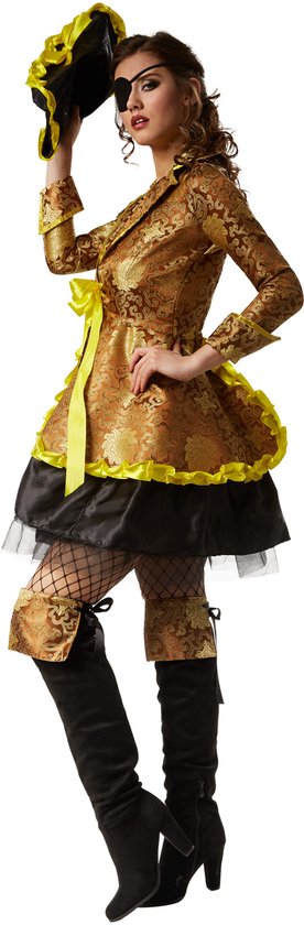 dressforfun - Damenkostüm verzierter Freibeuter S - Kleid Kostüm Halloween Verkleidung Faschingskostüm Faschingskostüm Partykleidung - 301769