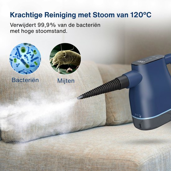 Airsteam S1 Handdampfreiniger - 1350W Leistungsstarker Dampfreiniger mit Touchscreen - 9 Zubehörteile - Fleckenreiniger für Sofa, Boden & Fenster - Kindersicherung - 400ML Wassertank