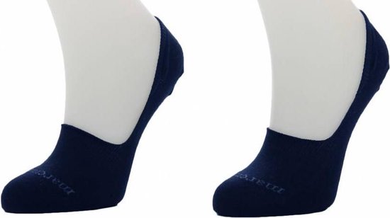 Marcmarcs unsichtbare Sneaker Socken - 2 Paar - Anti-Rutsch-Band - Blau - Größe 38