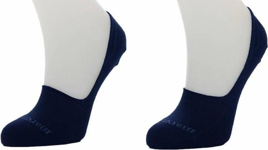 Marcmarcs unsichtbare Sneaker Socken - 2 Paar - Anti-Rutsch-Band - Blau - Größe 38