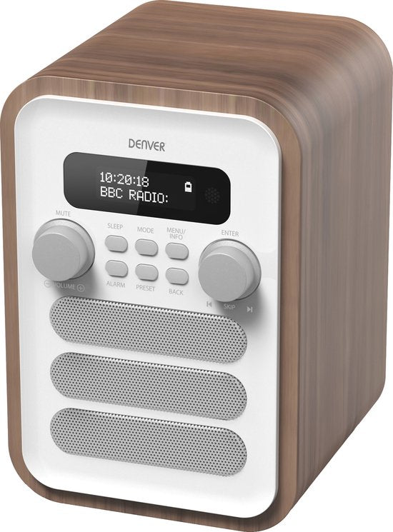 Denver DAB-Radio - Retro-Radio - Bluetooth - DAB+/ FM-Radio - DAB48W