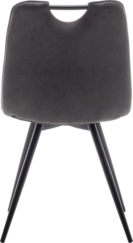 Furnihaus Esszimmerstuhl Leon Microfibre Anthrazit 2er Set