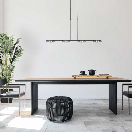 Steinhauer - Pendelleuchte - Turound - schwarz - Glas Metall - Designleuchte - LED - 3512ZW