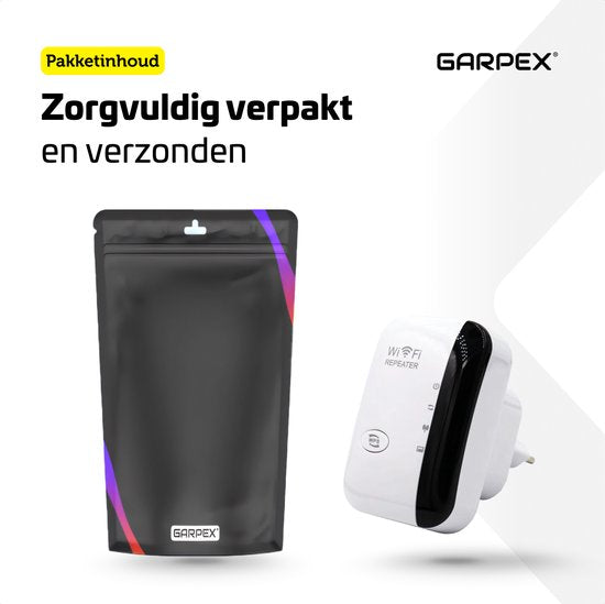 Garpex® WiFi-Verstärkersteckdose - Starkes Signal - 300Mbps - Inklusive Ethernet-Kabel - Repeater - 300Mbps