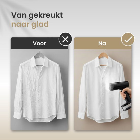 Vapore Clothes Steamer - Handheld Steamer 1640W - mit faltbarem Bügel & Aufbewahrungstasche - Steamer 360ML - Steamer für Kleidung und Möbel - 2.5m Kabel - Travel Kit