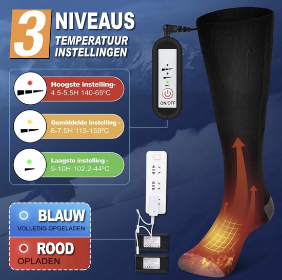 Beheizte Socken – Elektrische Socken – Socken – Elektrisch beheizte Socken – Größe 36–41