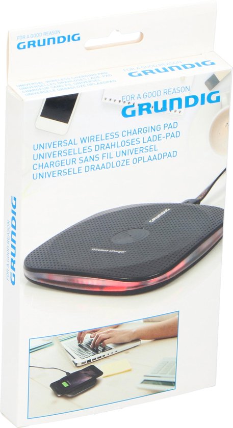 Grundig Wireless Charger - Qi-Ladegerät - 5-10MM Ladedistanz - Anti-Rutsch - kompakte Größe - Schwarz