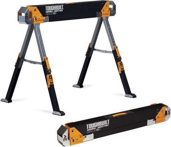ToughBuilt TB-C700-2 Sägebock Set - Höhenverstellbar - 589 kg Tragkraft - Stahl - 2 Stück