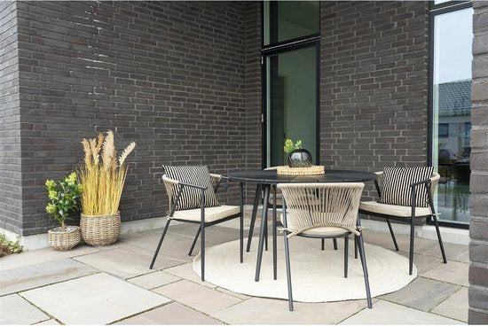 Haus Nordic Garten Tisch Atlanta Kunststoff Schwarz Ø120cm