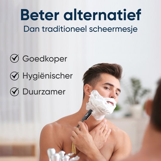 Barbiermesser mit 200 Rasierklingen - Klassisches offenes Rasiermesser - Barbiermesser - Shavette - Gerades Rasiermesser - Klauenmesser - Halsmesser - Barbiermesser