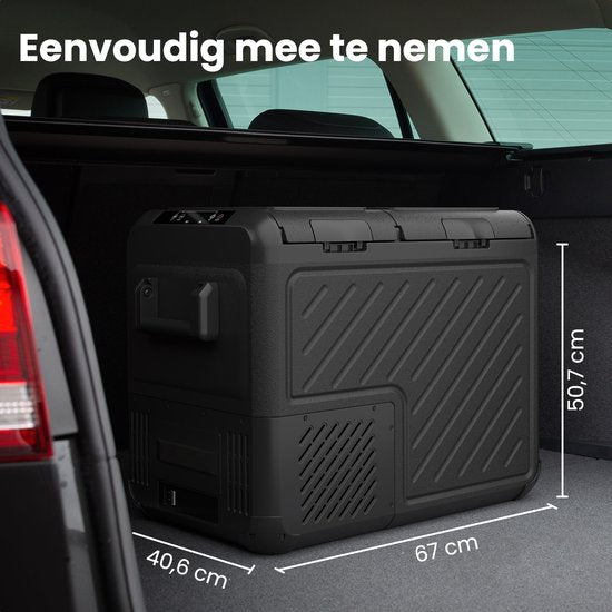 Auronic Electric Cool Box - Kompressor - Zwei Zonen - 12V 230 Volt - Auto - 45L - Frigobox - Schwarz/Grau