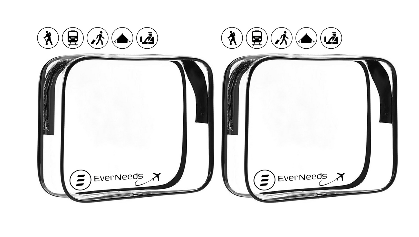 EverNeeds Kulturtasche - Transparent - Frauen und Männer - Organizer - 2 Stück