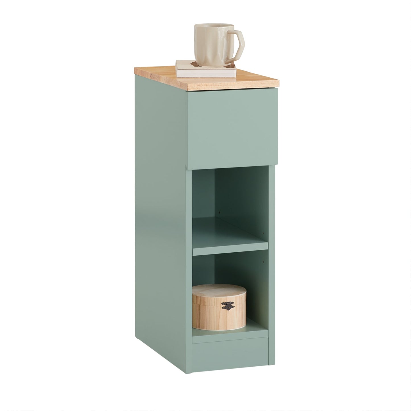 SoBuy FBT111-GR Nachttisch Grün 20x35x60 cm - Kompakter Beistelltisch mit Schublade