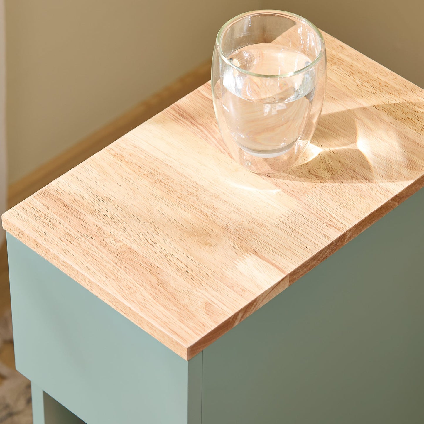 SoBuy FBT111-GR Nachttisch Grün 20x35x60 cm - Kompakter Beistelltisch mit Schublade