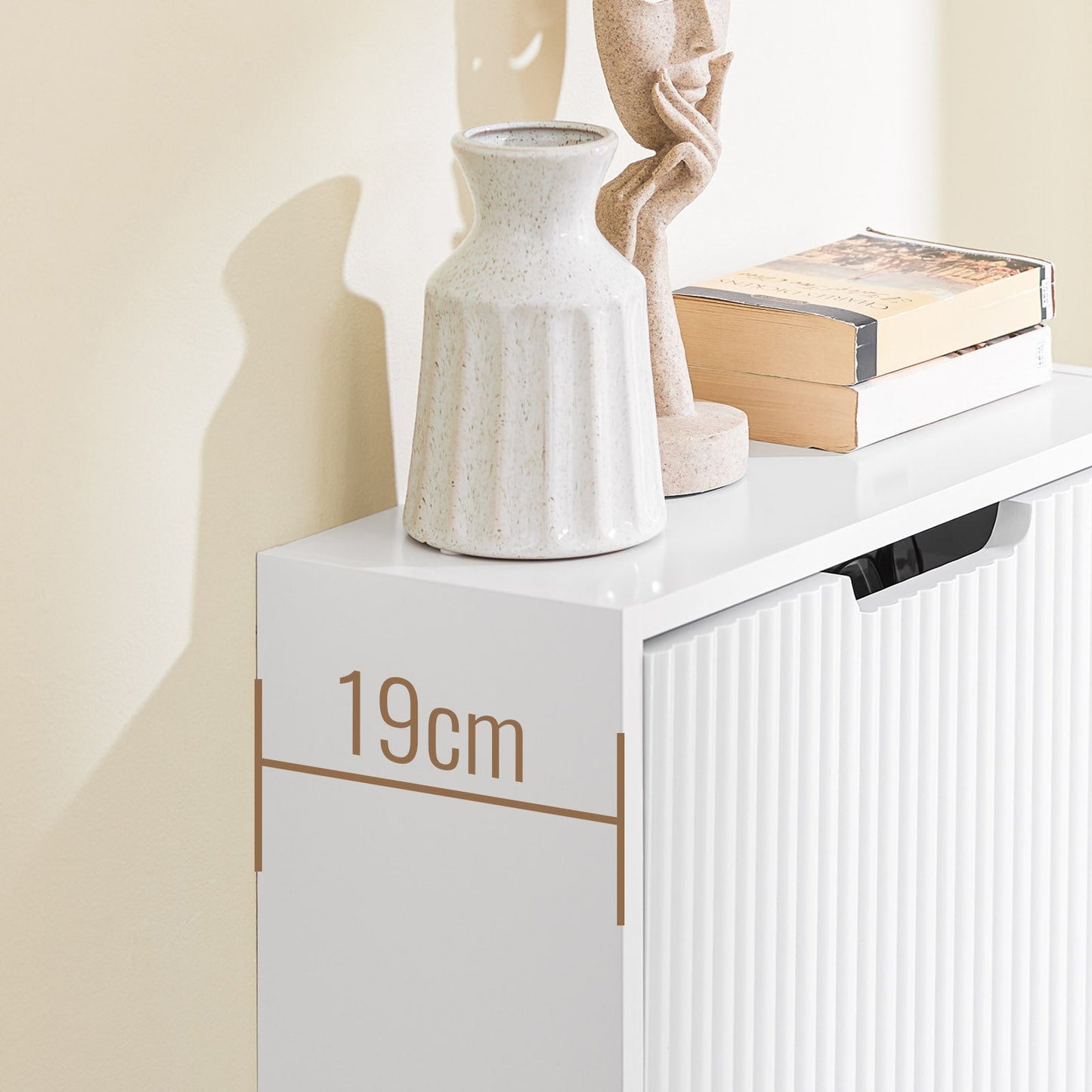sobuy Schuhschrank - 50 × 19 × 100 cm - weiß - ultradünn & flexibel zu montieren