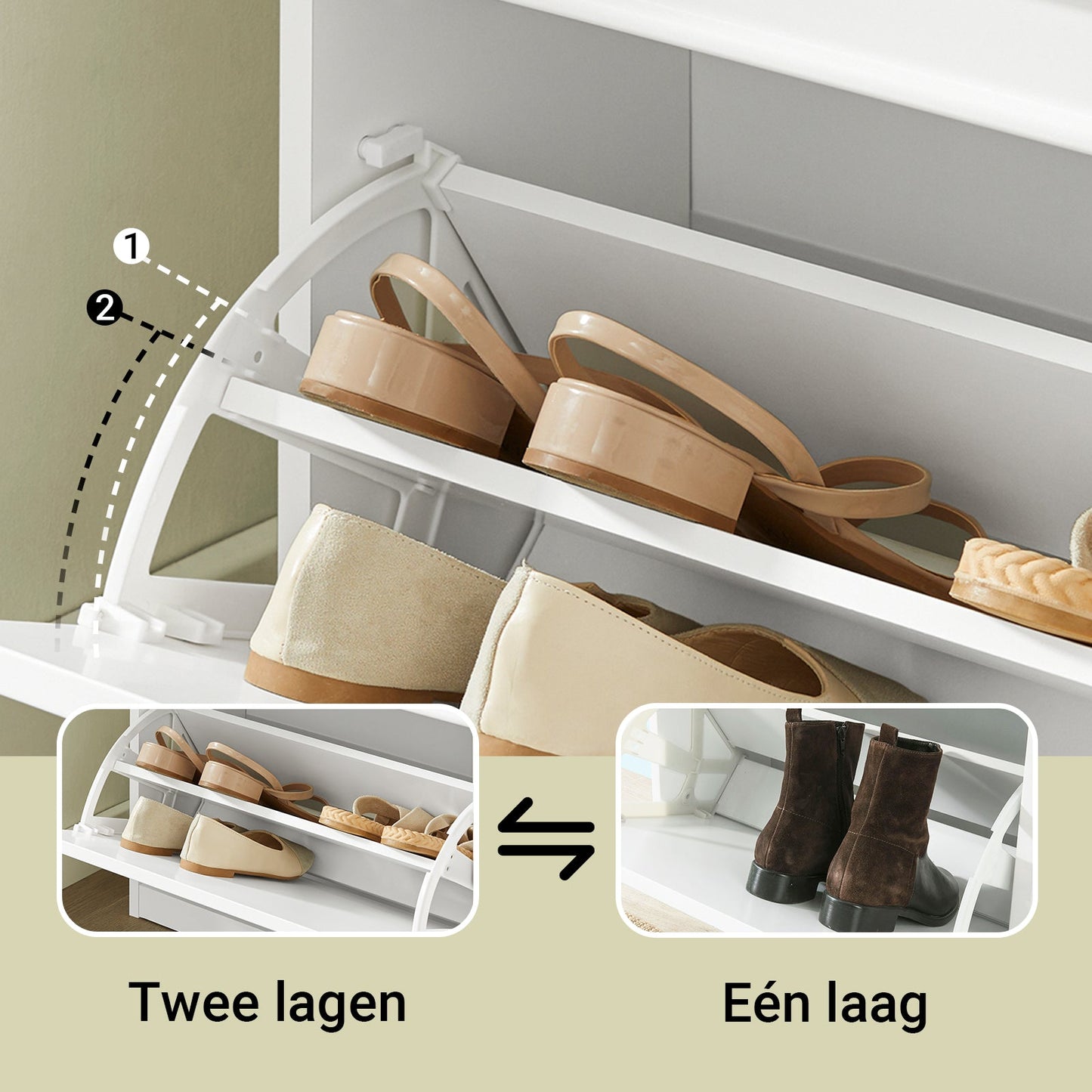 SoBuy Schuhschrank mit Sitzkissen und Klappen - Schmale Schuhbank für den Flur - Weiß - 104 x 24 x 51 cm