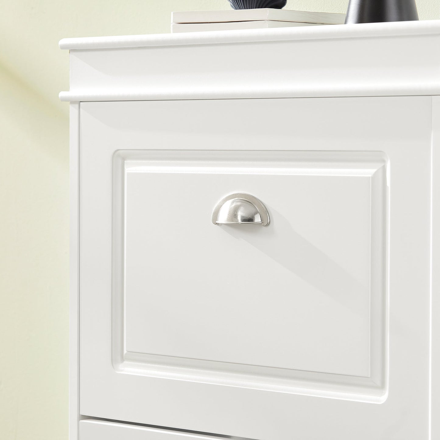 SoBuy Schuhschrank - Mit 3 Klappen - Für Flur und Eingang - Aufbewahrung von bis zu 12 Paar - 53x24x117 cm - Weiß
