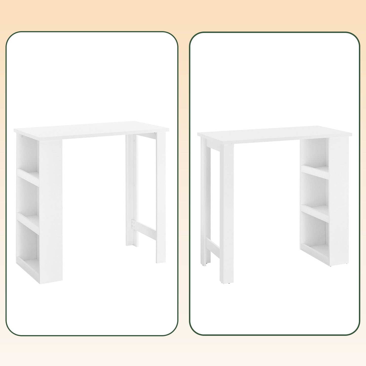 SoBuy FWT17-II-W Bartisch mit Ablage – Hoher Küchentisch / Stehtisch – 112 × 57 × 106 cm – Weiß