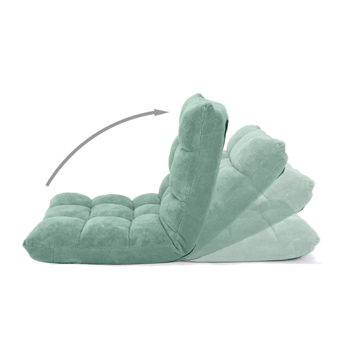Coast klappbarer Lounge-Bodenstuhl - verstellbare Rückenlehne, 14 Positionen - 105 x 56 x 15 cm - Grün
