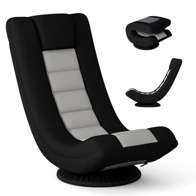 Coast Gaming-Drehstuhl - einstellbar - faltbar - 360° drehbar - ergonomisch - grau/schwarz