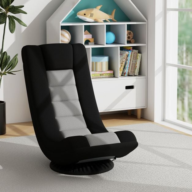 Coast Gaming-Drehstuhl - einstellbar - faltbar - 360° drehbar - ergonomisch - grau/schwarz