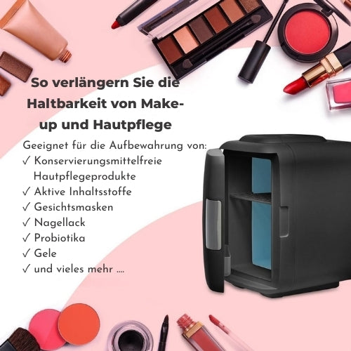 LifeGoods Mini-Kühlschrank - 4 Liter - 100/240V / 12V - Auto-Stecker - Schwarz