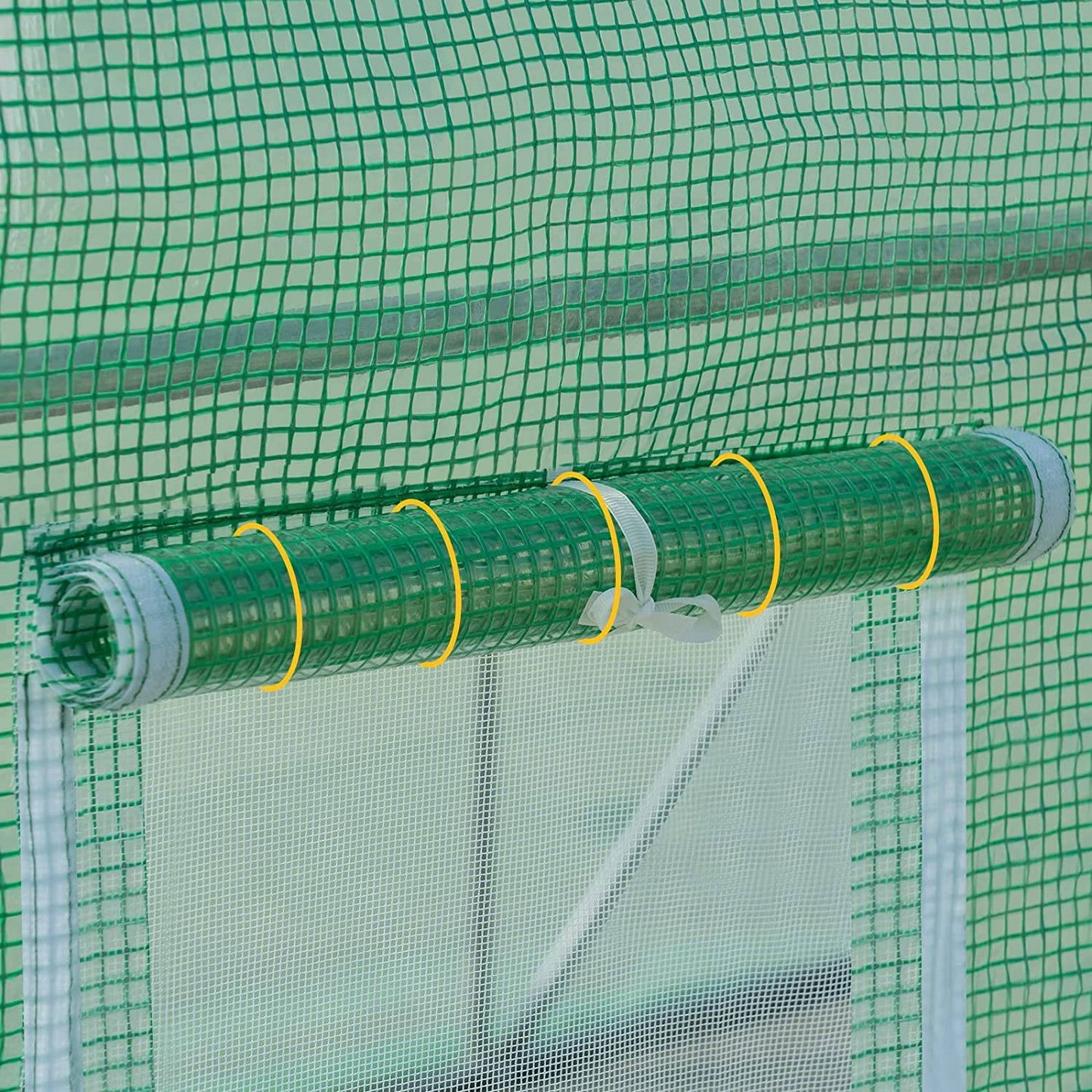 WOLTU Foliengewächshaus Grün – 300 x 200 x 200 cm – 6 m² – mit 6 Fenstern