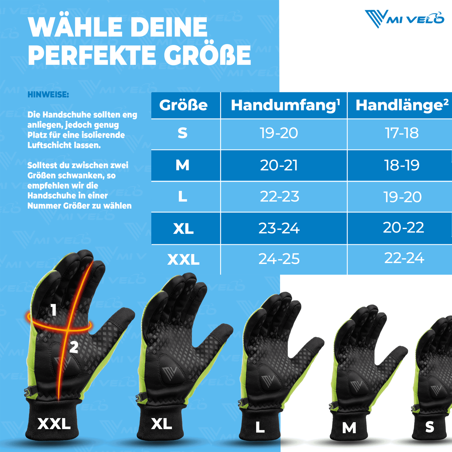 Radhandschuhe - Übergangshandschuhe - Wasser- und winddicht - Touchscreen - Extra Grip - Unisex - Gelb - Größe XXL