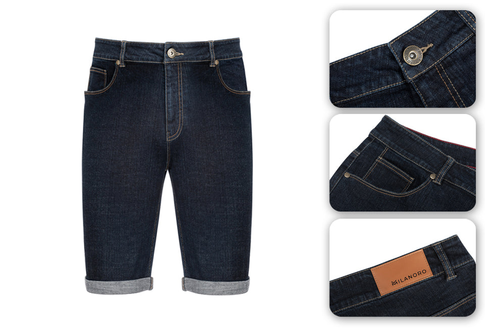 Milanoro - XL - Jeans-Shorts - Herren - Dunkelblau