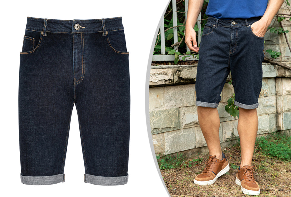 Milanoro - XL - Jeans-Shorts - Herren - Dunkelblau