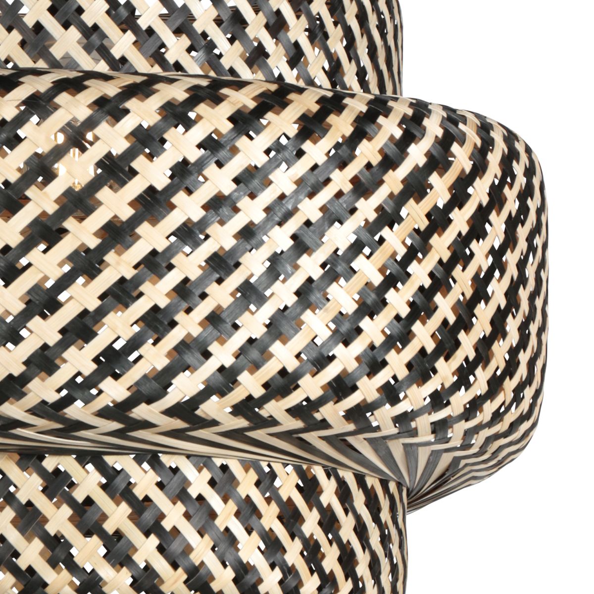 AN Lampenschirm Bamboo 53 × 40 cm - Creme/Schwarz
