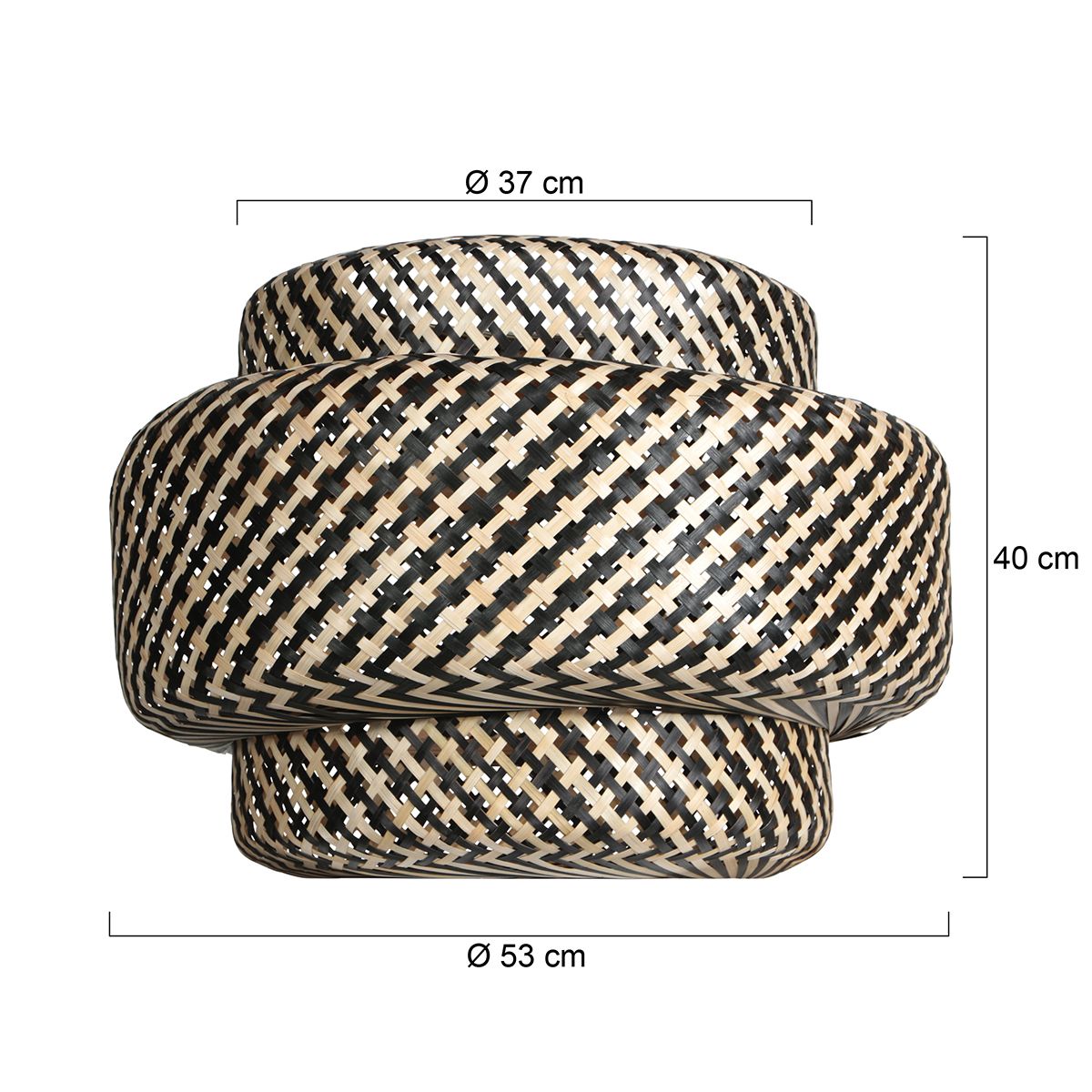 AN Lampenschirm Bamboo 53 × 40 cm - Creme/Schwarz