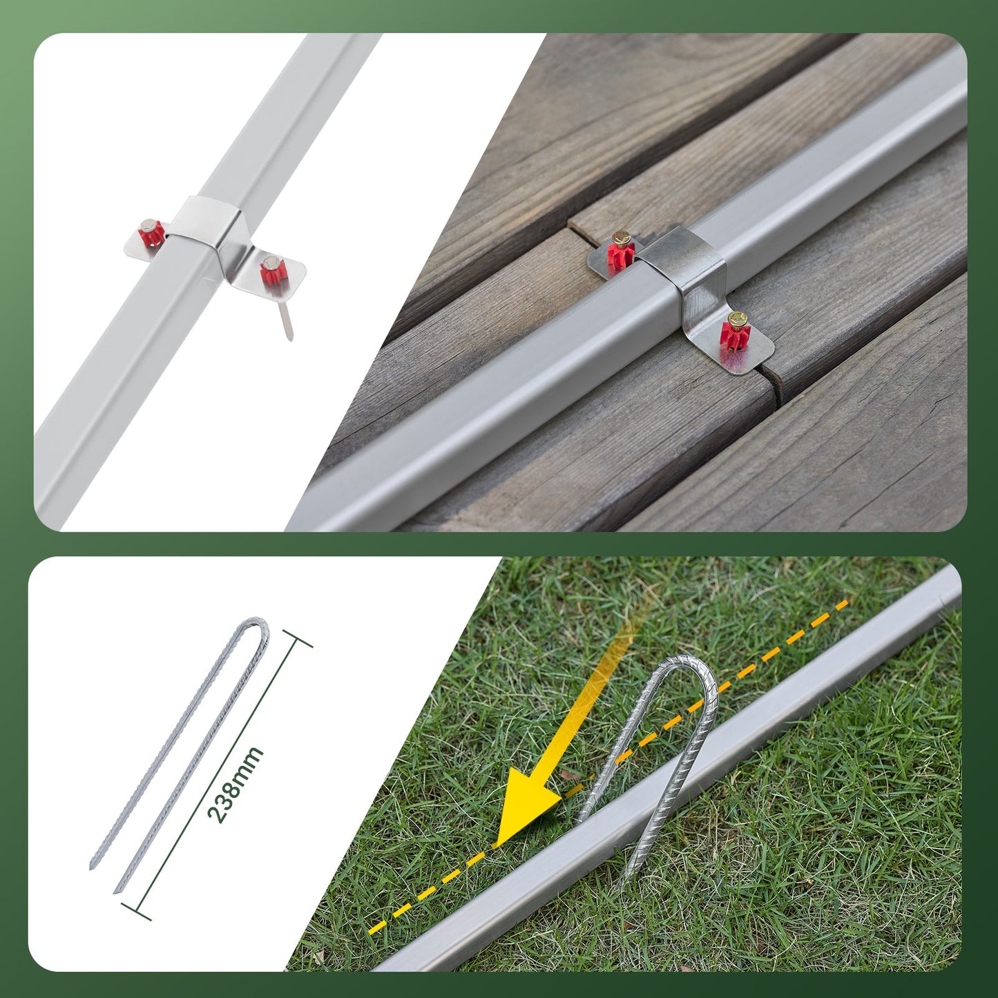 sobuy Outdoor-Gartenhaus - wasserdichtes Motorhaus mit Haken - Fahrradschuppen & Werkzeugaufbewahrung - grau - 120 × 176 × 163 cm