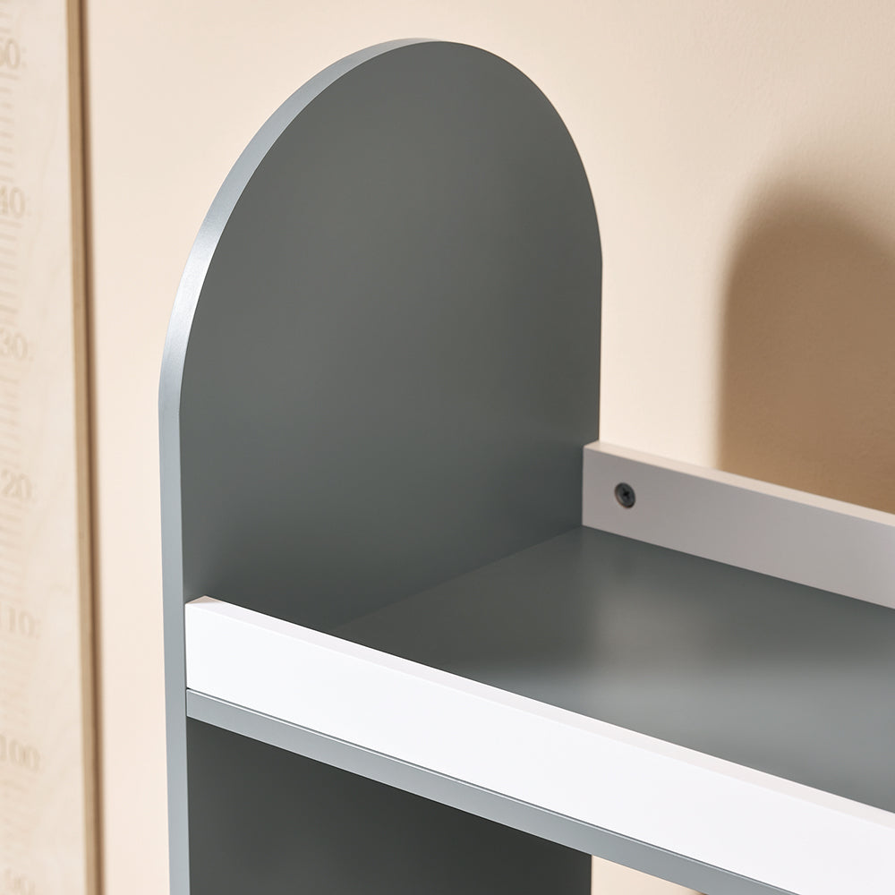 SoBuy KMB40-HG Kindergarderobe 97x35x108 cm Grau - Kindergarderobe mit 3 Haken, Einlegeböden und Korb