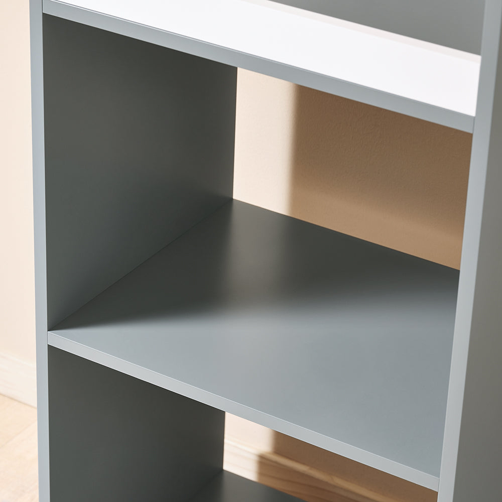 SoBuy KMB40-HG Kindergarderobe 97x35x108 cm Grau - Kindergarderobe mit 3 Haken, Einlegeböden und Korb