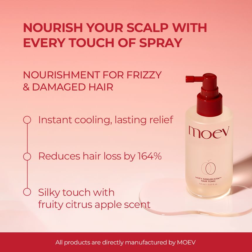 MOEV Annurcatin Hair Tonic 150ml - Spendet Feuchtigkeit & stärkt das Haar - frischer Apfelduft